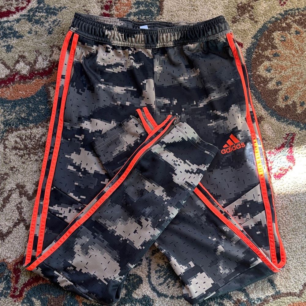 Adidas Kids Digital Camo Joggers - Black and Orange